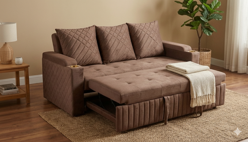 Premium 3 Seater Convertible Sofa with Full Flat Bed