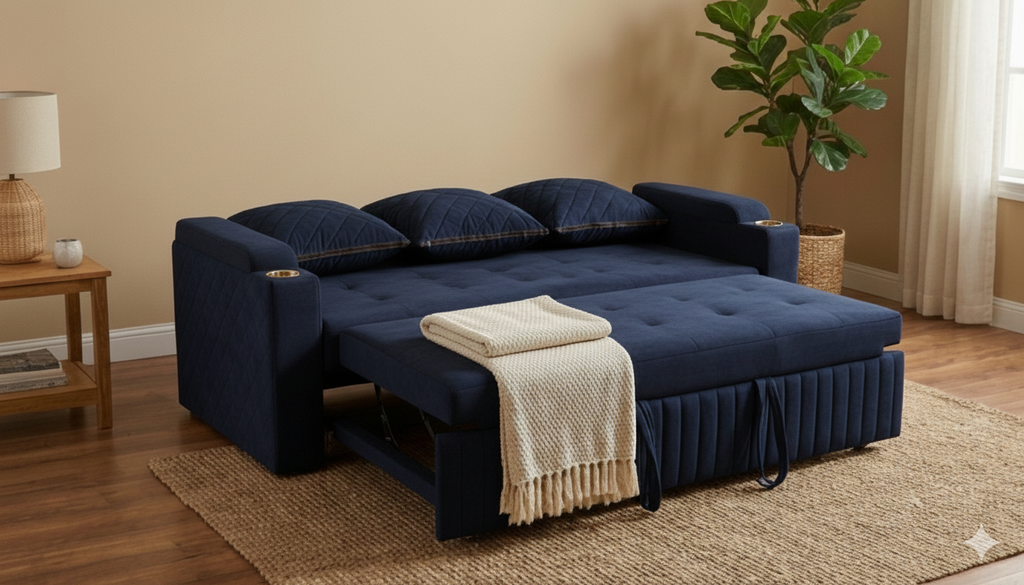 Premium 3 Seater Convertible Sofa with Full Flat Bed