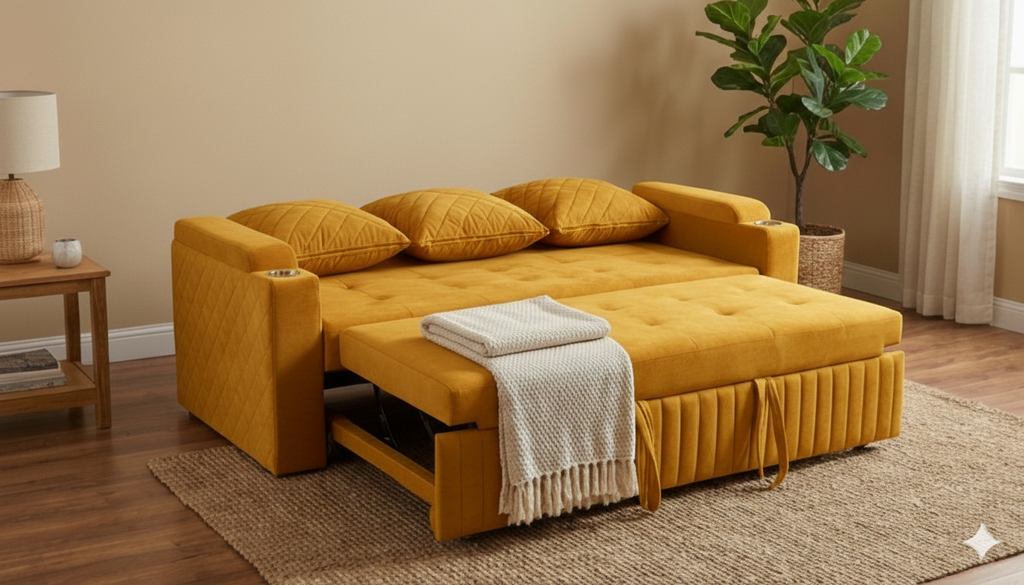 Premium 3 Seater Convertible Sofa with Full Flat Bed