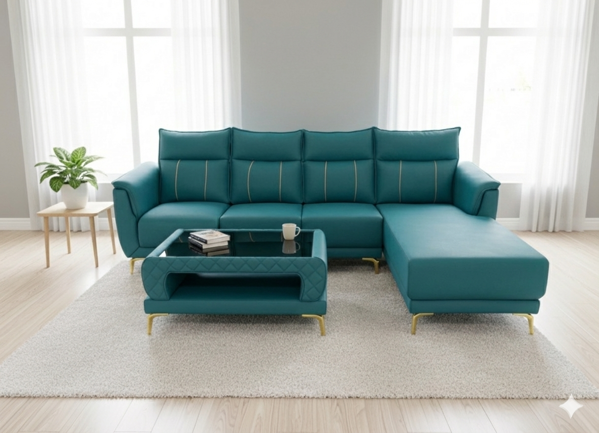 Anvaya Prerna 3-Seater Lounge Sectional with Lounger & Centre Table