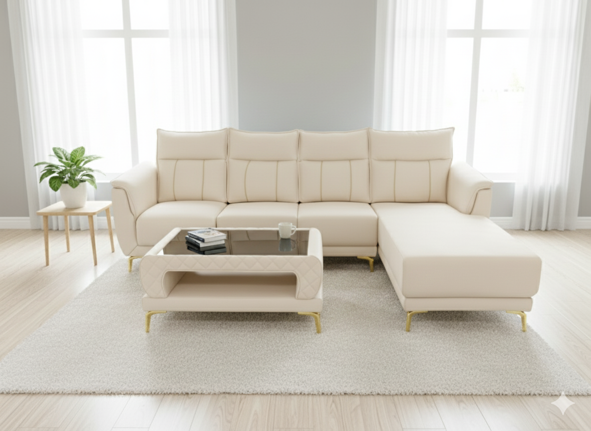 Anvaya Prerna 3-Seater Lounge Sectional with Lounger & Centre Table