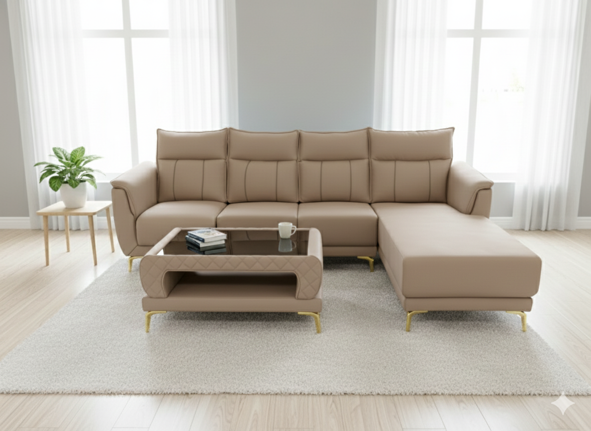 Anvaya Prerna 3-Seater Lounge Sectional with Lounger & Centre Table