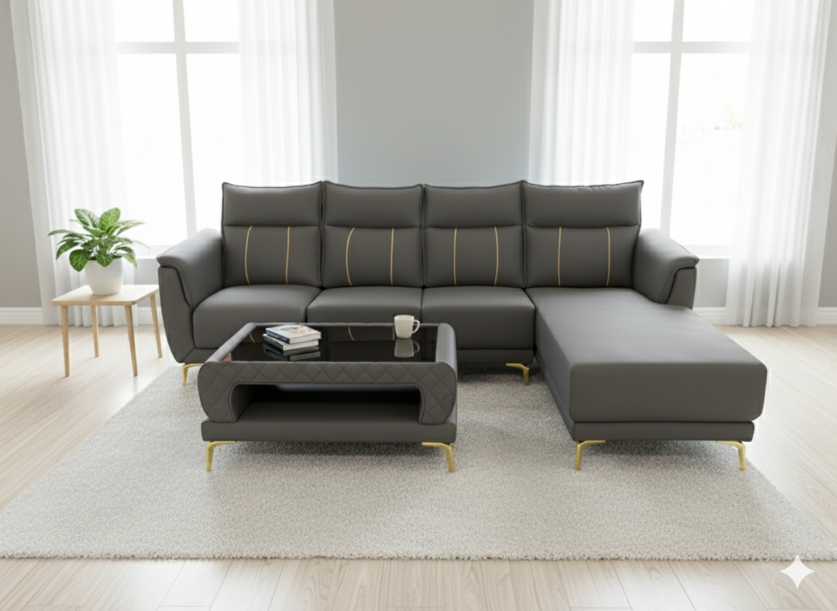 Anvaya Prerna 3-Seater Lounge Sectional with Lounger & Centre Table